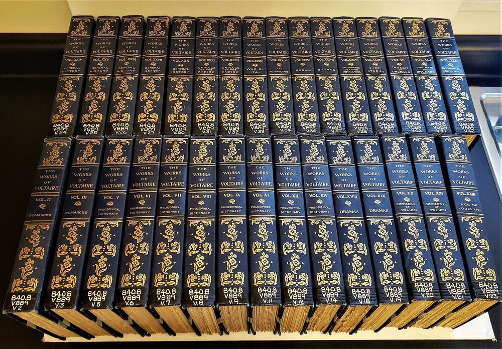 RARE WORKS of VOLTAIRE 1901 Collector's Edition 31 of 42 Volume Set #651 of 660